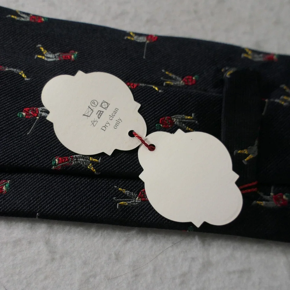 Ascot Mens Silk Tie OS Navy Golfer Gorpcore Preppy Country Club Old Money Formal